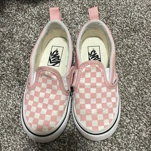 Checkered pink Vans